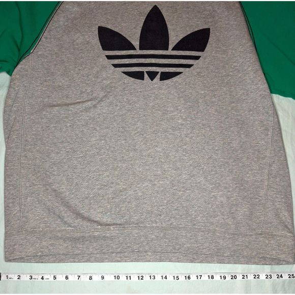 Unisex, Adidas Sweatshirt No Hood, 2XL, Green and Grey - Picture 4 of 16